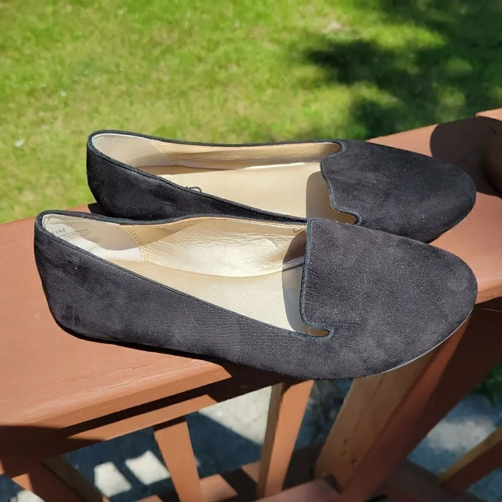 Abound Ladies solid black ballet slip on  flats, sz 5.5M